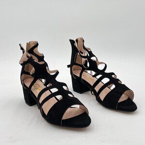 XYD Women Gladiator Caged Block Heel Sandals Open Toe  Cutout Back Zipper Dress